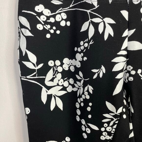 Slim-Sation Multiples Slimming Black White Floral Botanical Leggings Pants L - Picture 4 of 10